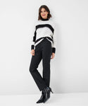 Black/Ivory Cable Knit Sweater <span>LIV35-9348<span>