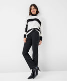 Black/Ivory Cable Knit Sweater <span>LIV35-9348<span>