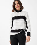 Black/Ivory Cable Knit Sweater <span>LIV35-9348<span>