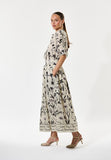 Edda Long Flower Seed Print Linen Skirt <span>EDDA<span>