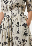 Edda Long Flower Seed Print Linen Skirt <span>EDDA<span>