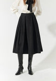 Super Stretch Denim Box Pleat Midi Skirt <span>ABEYDEA 2085<span>