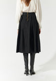 Super Stretch Denim Box Pleat Midi Skirt <span>ABEYDEA 2085<span>