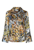 Painted Leaf Print Silk Blouse <span>JANETDEA 5817<span>