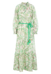 Linen Print Maxi Dress With Rope Belt <span>IDANIA 5739<span>
