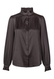 Ruffle Collar Chocolate Silk Blouse <span>SAYAKADEA 1237<span>