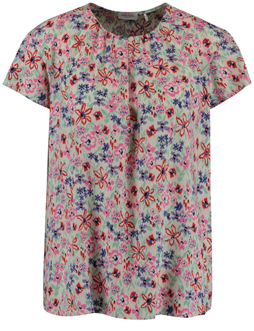 Dainty Floral Print Short Sleeve Blouse <span>360019<span>