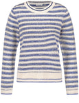 Geo Graphics Stripe Crochet Knit Cotton Sweater <span>571002<span>