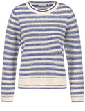 Geo Graphics Stripe Crochet Knit Cotton Sweater <span>571002<span>