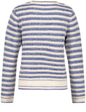 Geo Graphics Stripe Crochet Knit Cotton Sweater <span>571002<span>