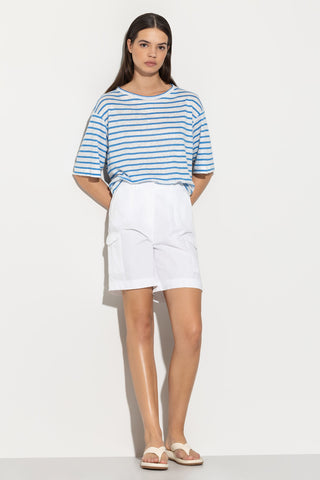 Blue/White Striped Linen T-Shirt <span>398148/7687<span>