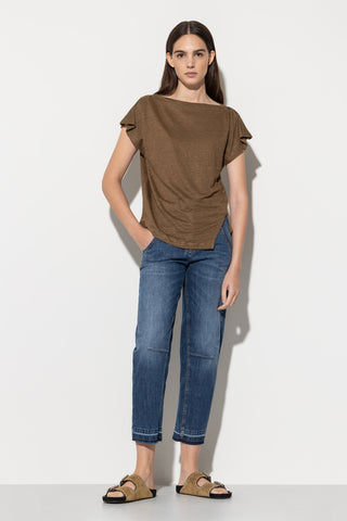 Khaki Linen T-Shirt <span>398140/7687<span>