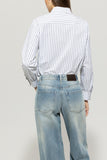 Denim Vibes Cotton Navy And White Stripe Shirt <span>218555<span>