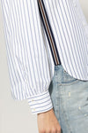 Denim Vibes Cotton Navy And White Stripe Shirt <span>218555<span>