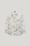 Denim Vibes Floral Chiffon Tie Neck Blouse <span>218527<span>