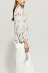 Denim Vibes Floral Chiffon Tie Neck Blouse <span>218527<span>