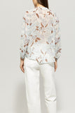 Denim Vibes Floral Chiffon Tie Neck Blouse <span>218527<span>