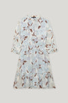 Denim Vibes Floral Print Dress In Sky Blue And Mocha <span>718560<span>