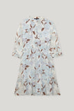 Denim Vibes Floral Print Dress In Sky Blue And Mocha <span>718560<span>