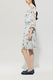 Denim Vibes Floral Print Dress In Sky Blue And Mocha <span>718560<span>