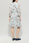 Denim Vibes Floral Print Dress In Sky Blue And Mocha <span>718560<span>