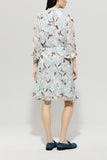 Denim Vibes Floral Print Dress In Sky Blue And Mocha <span>718560<span>