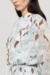 Denim Vibes Floral Print Dress In Sky Blue And Mocha <span>718560<span>