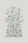 Denim Vibes Floral Print Dress In Sky Blue And Mocha <span>718560<span>