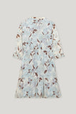 Denim Vibes Floral Print Dress In Sky Blue And Mocha <span>718560<span>