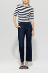 Denim Vibes Navy And White Stripe Top <span>318214<span>