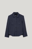 Denim Vibes Navy Military Styled Crepe Jacket <span>418325<span>