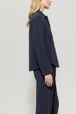 Denim Vibes Navy Military Styled Crepe Jacket <span>418325<span>