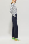 Denim Vibes Blue Pleat Front Crepe Trousers <span>618741<span>