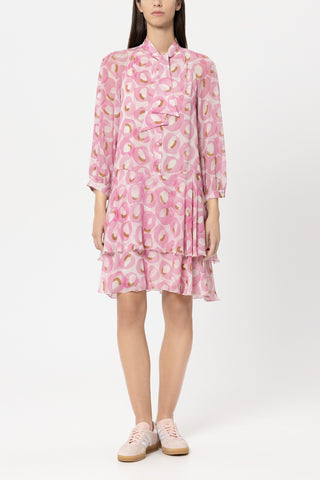 Luxury Ease Blush Print Chiffon Dress <span>738632<span>