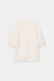Luxury Ease Cream Short Sleeved Sweater <span>138767<span>