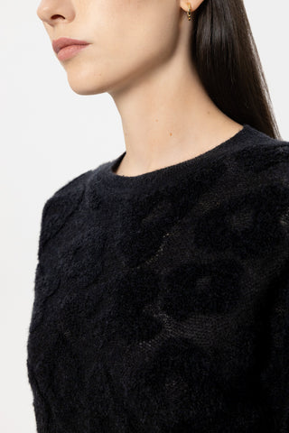Luxury Ease Black Alpaca Sweater<span>138738<span>