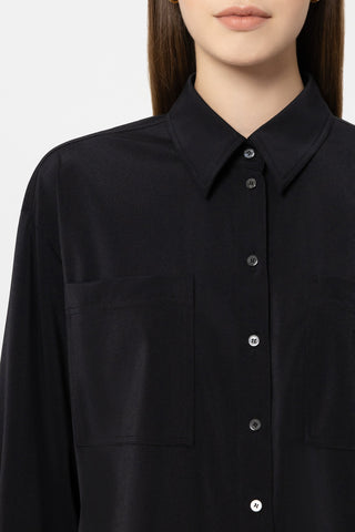 Luxury Ease Black Shirt Jacket <span>238664<span>