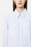 Preppy Reds Sky Blue Silky Shirt <span>238667<span>
