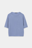 Preppy Reds Sky Blue Short Sleeve Sweater <span> 138749<span>