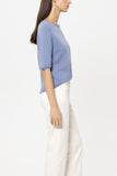 Preppy Reds Sky Blue Short Sleeve Sweater <span> 138749<span>