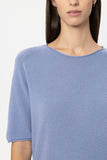 Preppy Reds Sky Blue Short Sleeve Sweater <span> 138749<span>