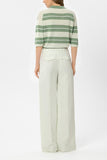 Spring Vibes Stripe Linen Polo Top <span>138801<span>