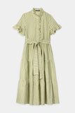 Spring Vibes Pistachio Tiered Stripe Dress <span>738660<span>