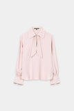 Luxury Ease Tie Blouse In Blush <psan>238640<span>