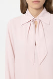 Luxury Ease Tie Blouse In Blush <psan>238640<span>