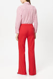 Preppy Reds Red Cotton Trouser With Button Detail <span>638876<span>
