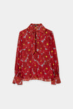 Preppy Reds Print Chiffon Blouse <span>238665<span>