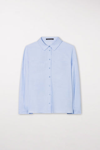 Grey Evolution Light Blue Cotton Oversized Shirt <span>208480<span>