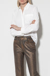 Urban Attraction Ivory Silk Blouse With Single Breast Pocket <span>208434<span>