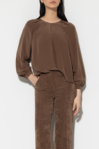 Autumn Vibes Bubble Silky Blouse <span>208437<span>